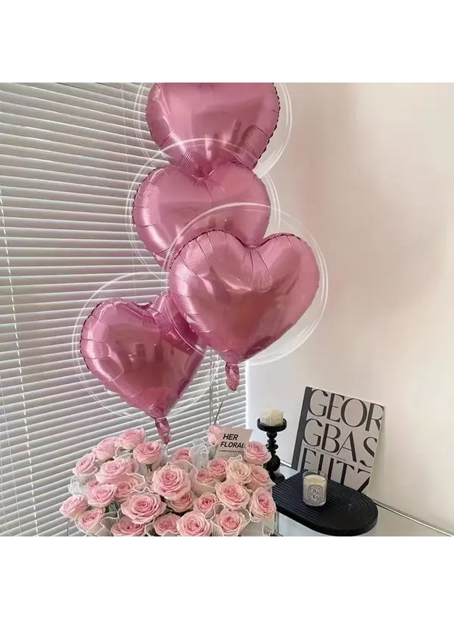 Rose Golden 20 Inch Heart Shaped Aluminum Balloons 10pcs For Birthday Anniversary Party Decor - Image 3