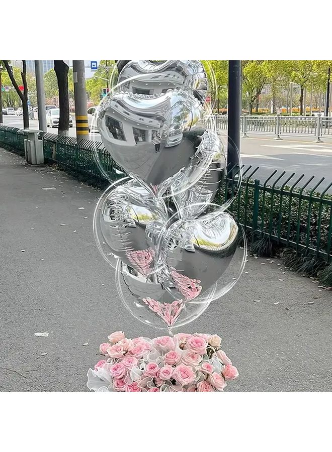 Rose Golden 20 Inch Heart Shaped Aluminum Balloons 10pcs For Birthday Anniversary Party Decor - Image 4