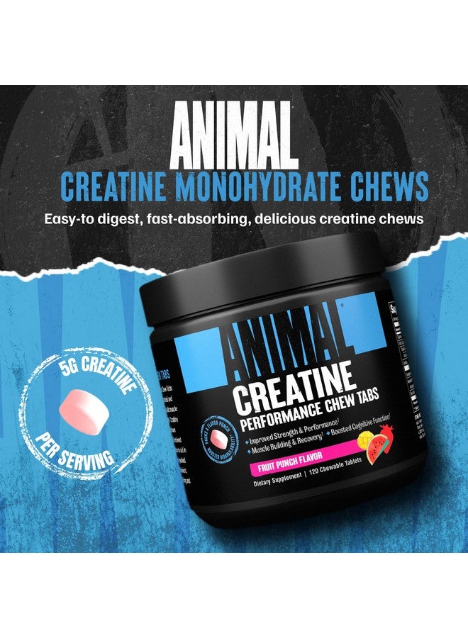 انيمال أقراص مضغ الكرياتين الحيوانية - أحادي هيدرات الكرياتين المعزز مع الأستراجين لتحسين الامتصاص، ملح البحر لزيادة الضخ، أقراص مضغ لذيذة ومريحة - نكهة الفواكه - Image 2