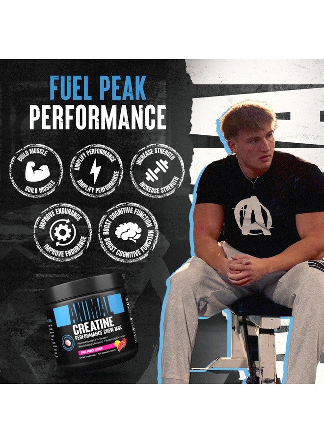 انيمال أقراص مضغ الكرياتين الحيوانية - أحادي هيدرات الكرياتين المعزز مع الأستراجين لتحسين الامتصاص، ملح البحر لزيادة الضخ، أقراص مضغ لذيذة ومريحة - نكهة الفواكه - Image 3