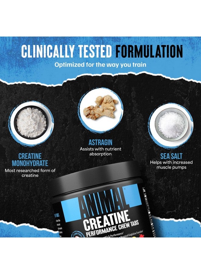 انيمال أقراص مضغ الكرياتين الحيوانية - أحادي هيدرات الكرياتين المعزز مع الأستراجين لتحسين الامتصاص، ملح البحر لزيادة الضخ، أقراص مضغ لذيذة ومريحة - نكهة الفواكه - Image 5