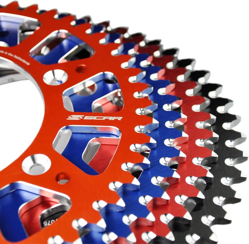 SCAR Aluminum alloy Rear Sprocket Compatible with KTM SX SXF EXC EXCF XC XCW XCF XFCW 125 150 250 300 350 450 500 93-26, Orange - 52 tooth - Image 2