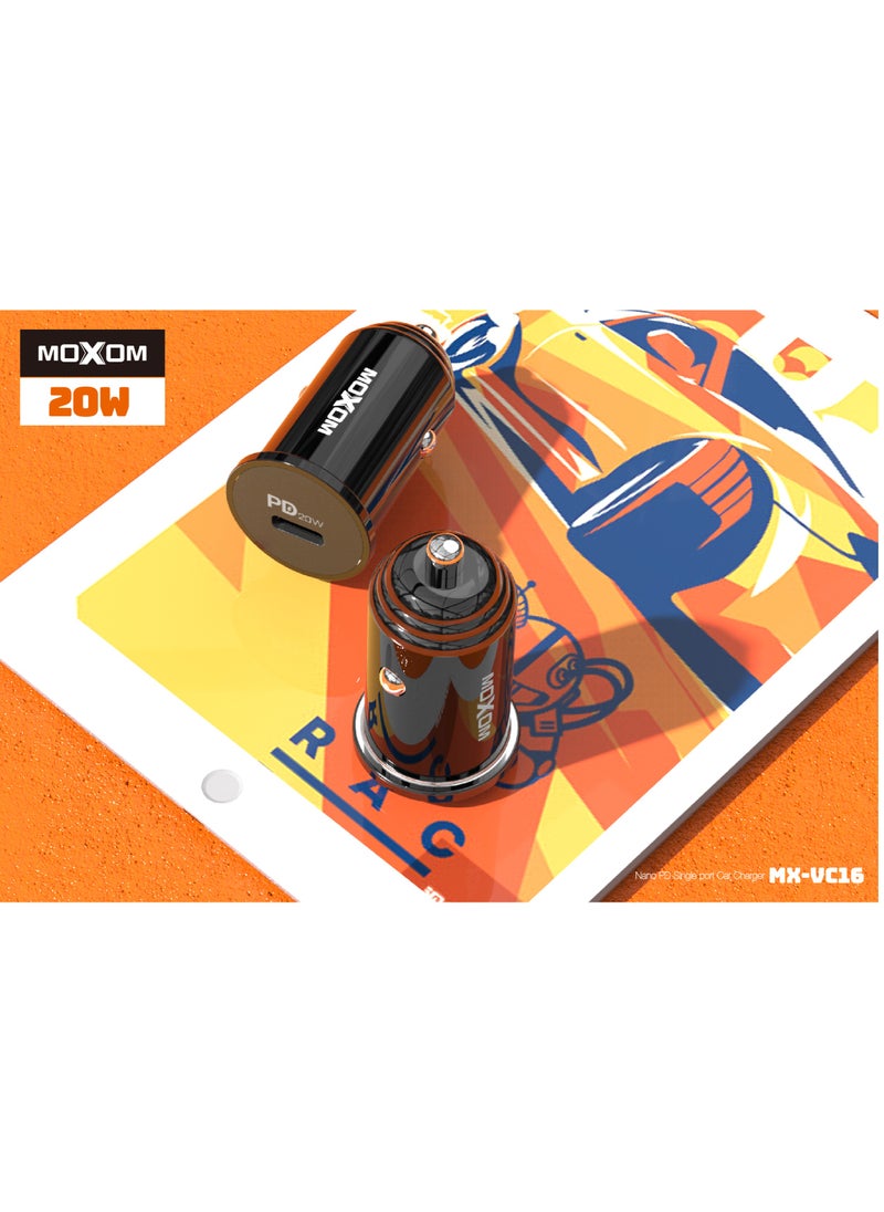 MOXOM VC16 Nano PD Single Port 20W PD Car Charger  - Image 1