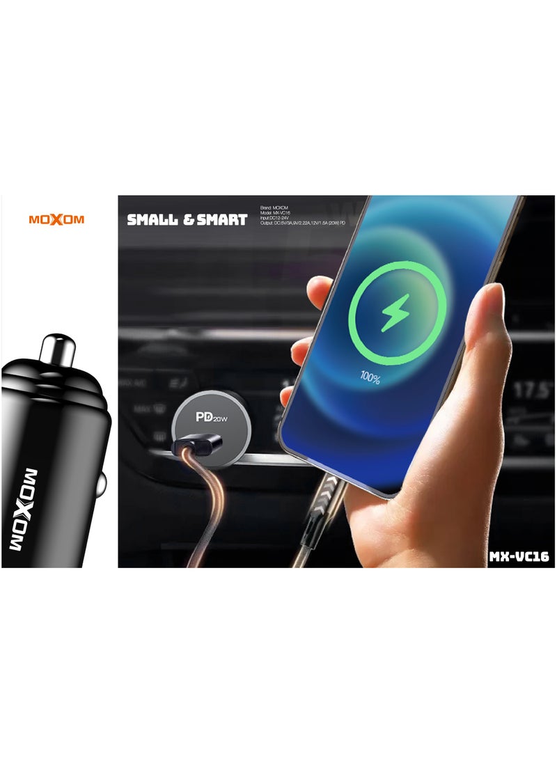 MOXOM VC16 Nano PD Single Port 20W PD Car Charger  - Image 5