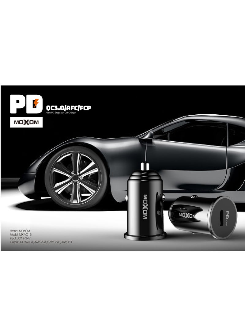 MOXOM VC16 Nano PD Single Port 20W PD Car Charger  - Image 4