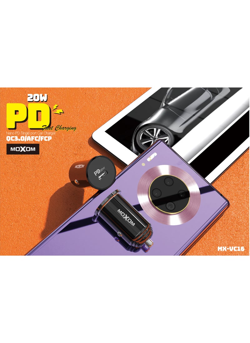 MOXOM VC16 Nano PD Single Port 20W PD Car Charger  - Image 2
