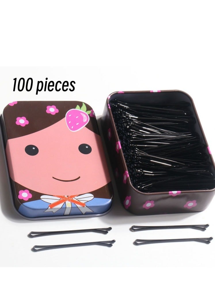 Oldzhan 100-Piece Long Hair Bobby Pins with Case Box, Black Jumbo Hair Pins for Buns, 5.5cm Premium Bulk Hairclip for Girls Women Wedding Party, Great for All Hair Types - Image 1