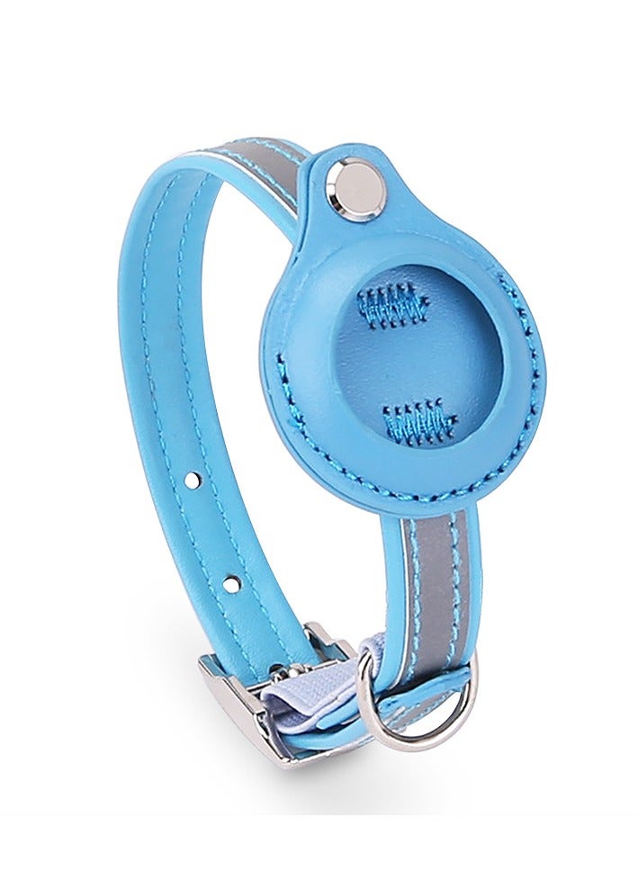 RTYY طوق قطط إيرتاغ، طوق قطط جلدي غير قابل للفصل قابل للتعديل، طوق قطط عاكس مضاد للاختناق مع حامل بطاقة هوائية للفتيات والأولاد والقطط والكلاب الصغيرة والجراء - Image 2