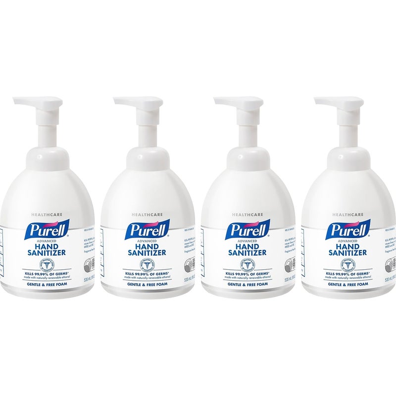 PURELL Advanced Green Certified Hand Sanitizer, Gentle & Free Foam, 535 mL EcoLogo Certified Sanitizer Table Top Pump Bottles (Case of 4) - 5791-04 - Image 1