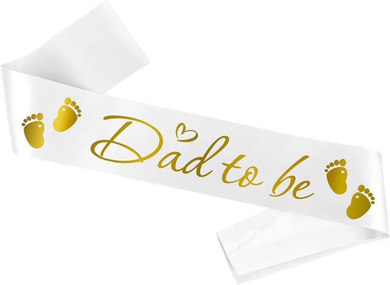 OALCQ Dad To Be Sash Daddy To Be Sash For Baby Shower Sash For Daddy Dad To Be Sash Baby Shower White Sash For Baby Shower Decorations Boy Baby Shower Girl Baby Shower Outfits For Daddy To Be New Dad Gifts - Image 2