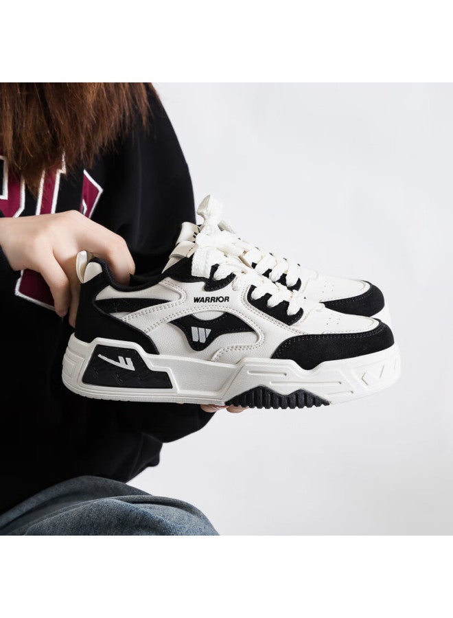 Pull Back Warrior Women's Low-top Thick-soled Casual Sneakers Wxy4125 Beige Black 38 - Image 1