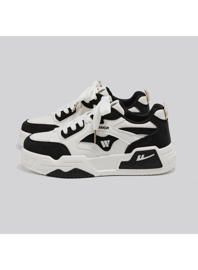 Pull Back Warrior Women's Low-top Thick-soled Casual Sneakers Wxy4125 Beige Black 38 - Image 5