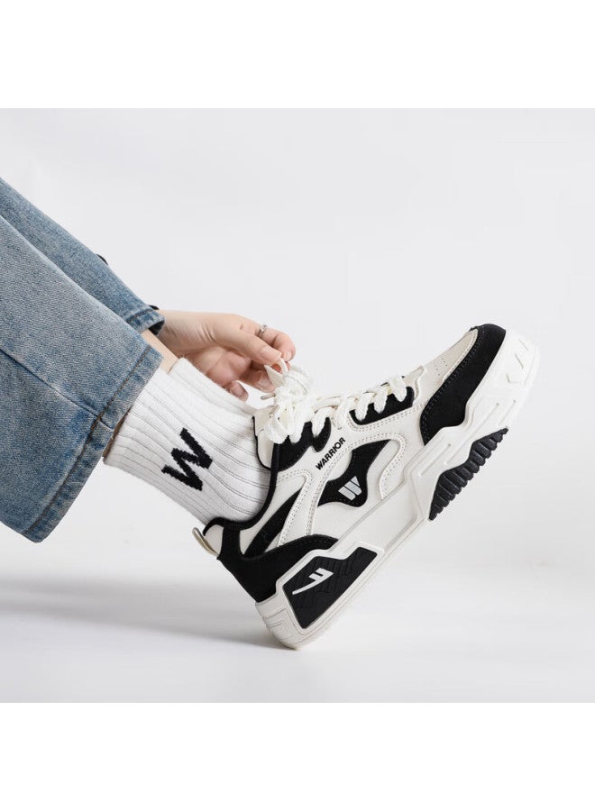 Pull Back Warrior Women's Low-top Thick-soled Casual Sneakers Wxy4125 Beige Black 38 - Image 2