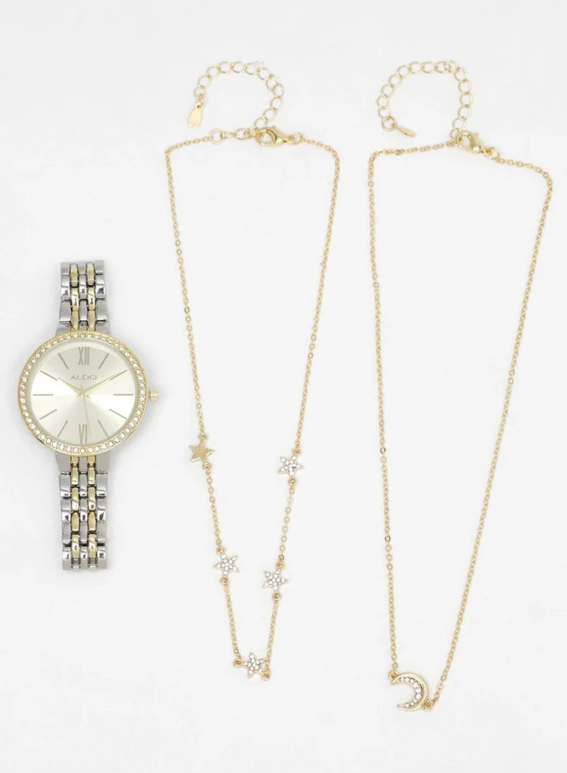 ALDO Analog Watch And Necklace Set