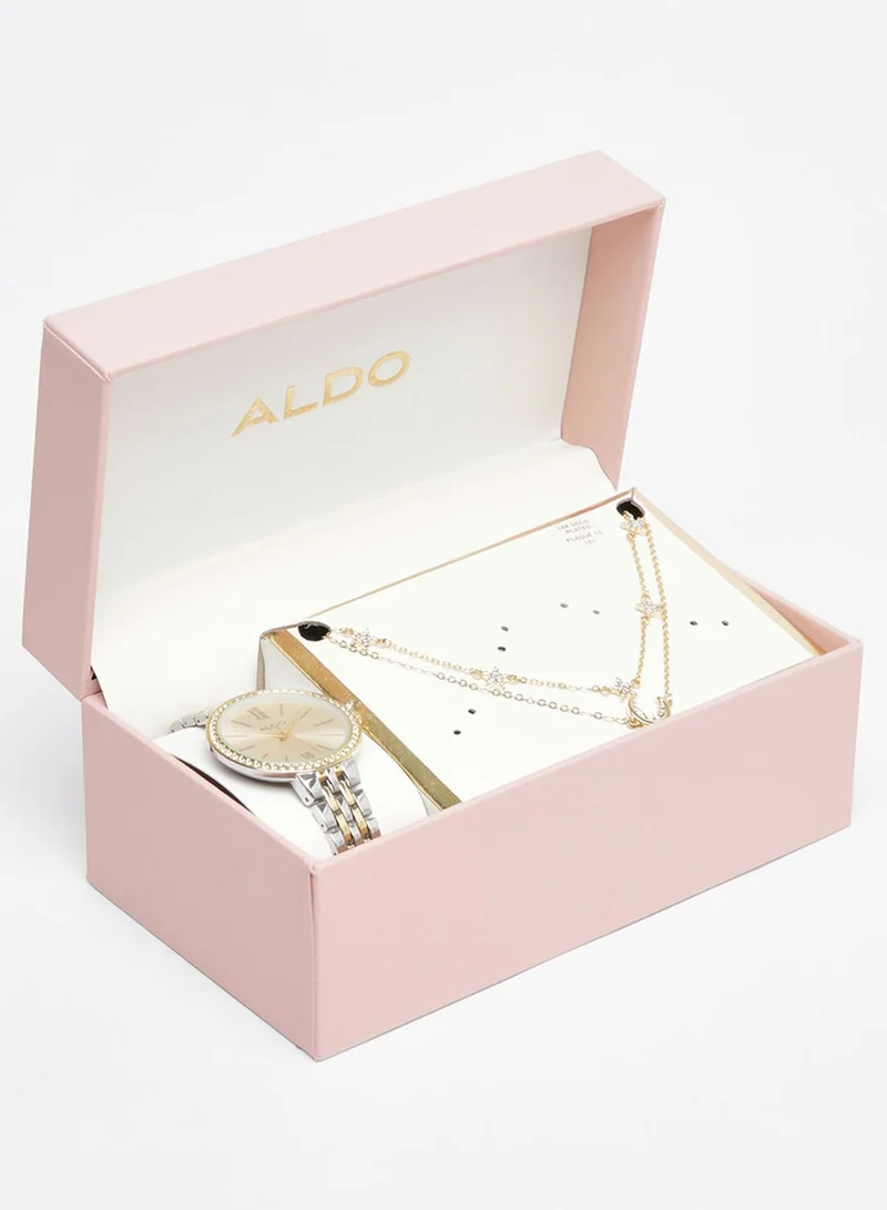 ALDO Analog Watch And Necklace Set