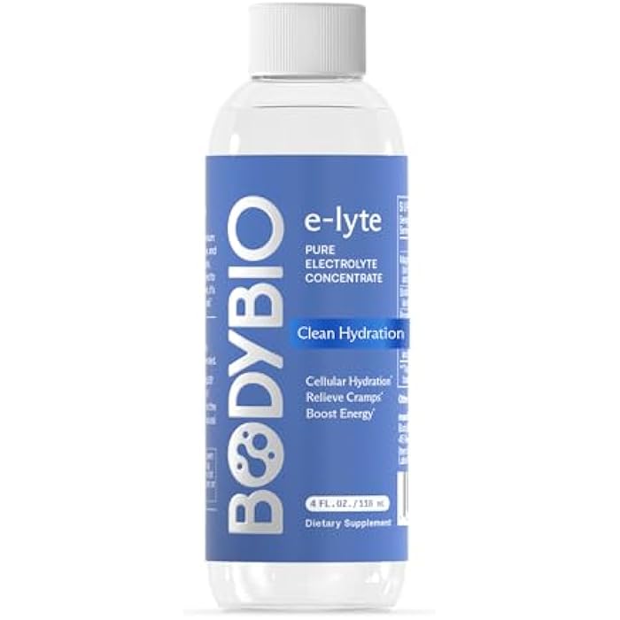 BodyBio e-Lyte - Liquid Electrolyte Concentrate for Clean Hydration, Energy & Cramp Relief - No Sugar, No Artificial Flavors, No Fillers, Keto Friendly - Image 1