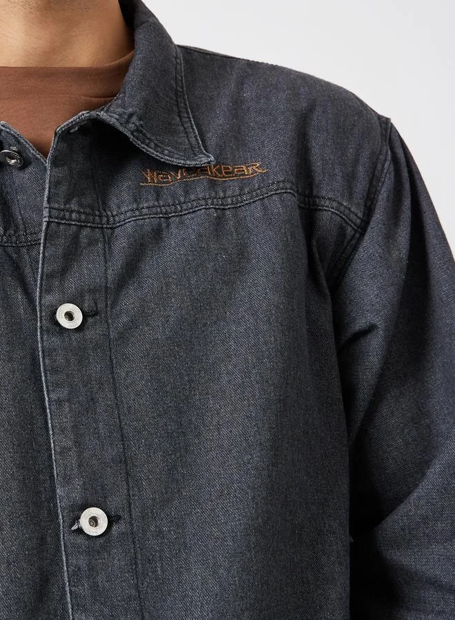 Styli  Men Oversized Denim Jacket with Flap Pocket for Men | Best Price UAE