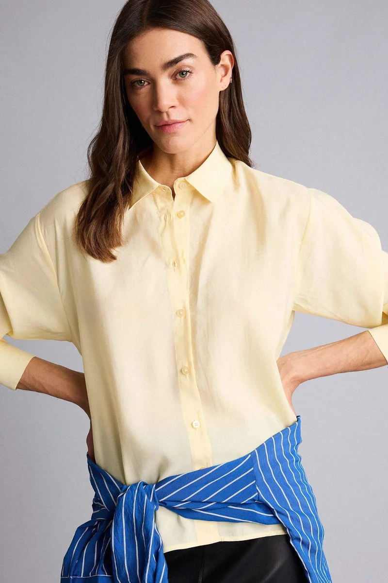 DeFacto Shirt Collar modal Long Sleeve Shirt