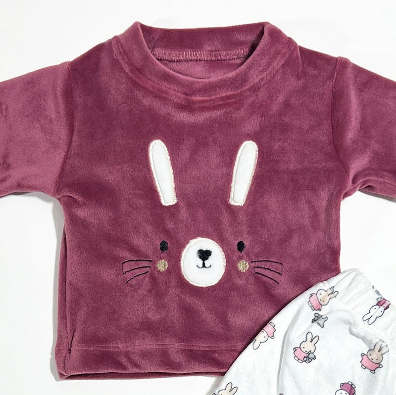 Kidzvilla Newborn Velvet Pajama Set 9785 - Image 3