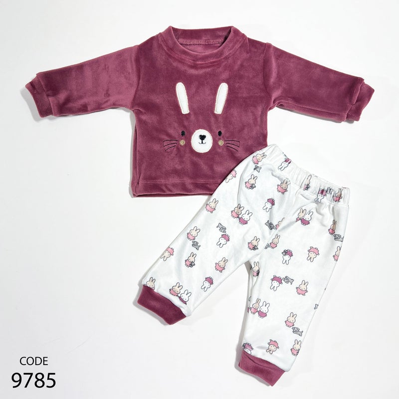 Kidzvilla Newborn Velvet Pajama Set 9785 - Image 1
