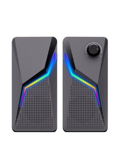 FlashHawk RGB Desktop USB PC Speaker,Wired Stereo Sound Speaker for Computer Notebook  - Image 1