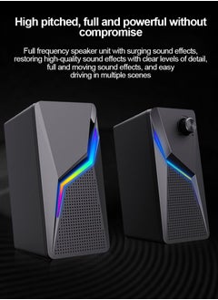 FlashHawk RGB Desktop USB PC Speaker,Wired Stereo Sound Speaker for Computer Notebook  - Image 2