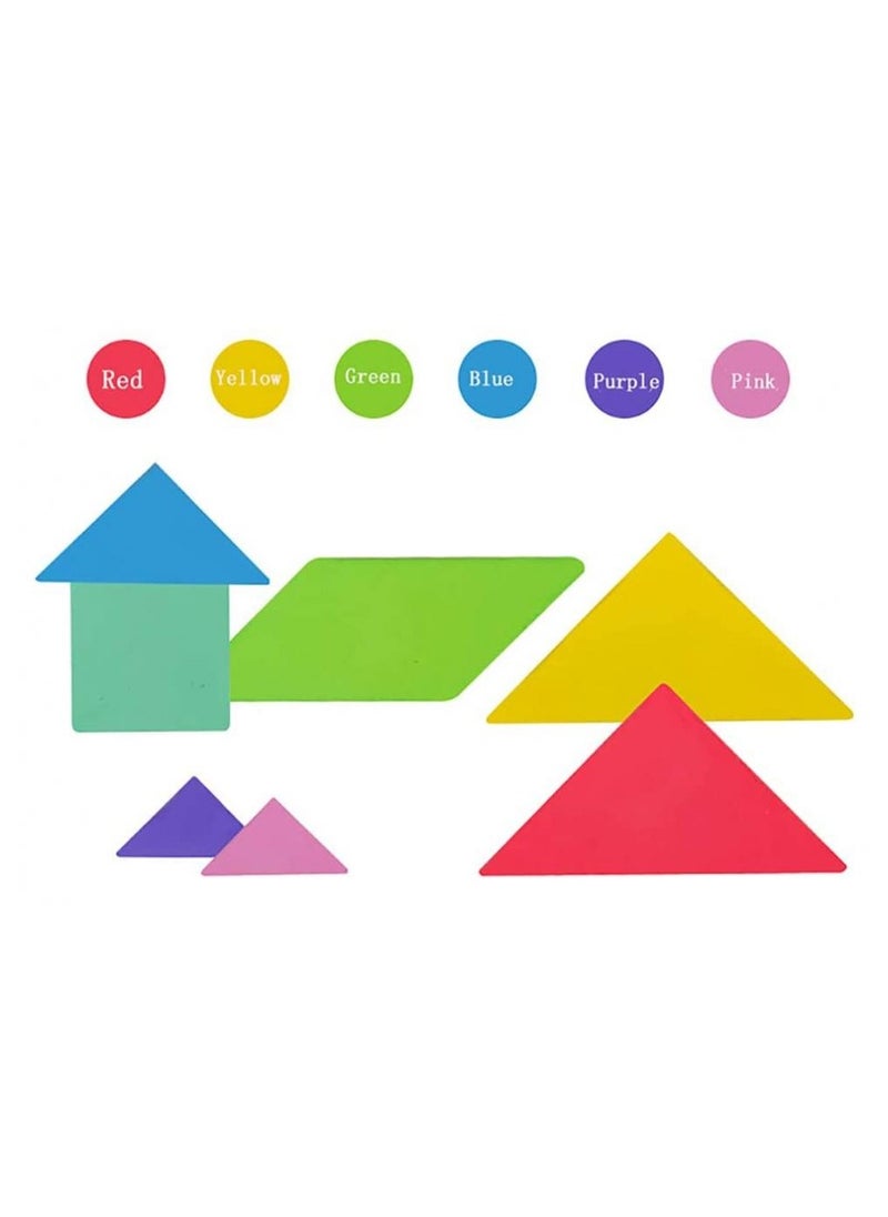 AIWANTO - Tangrams for Kids Travel Game Puzzle Magnetic Book & Educational Toy Dissection with 7 Simple Colorful Shapes Games and Solution Gift - Image 1