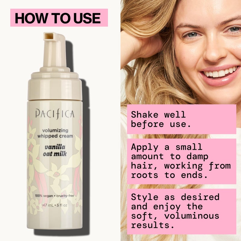 Pacifica Hair Mousse - Vanilla Oat Milk â€“ Light Hold for Soft Volume & Hydration with Touchable Hold, Delightful Vanilla Scent, Vegan & Cruelty-Free, 5 fl oz - Image 5