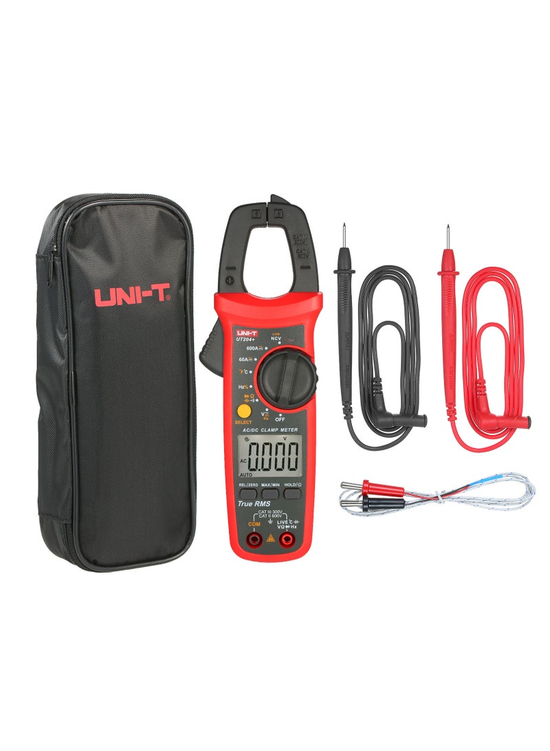 UNI-T UT204+ 6000 Counts Digital Clamp Meter True RMS Multimeter Clamp Ammeter Voltage Meter NCV Test Universal Meter Tester AC/DC Current Clamp Tester -40~1000℃ Temperature Measurement LIVE Test - Image 3