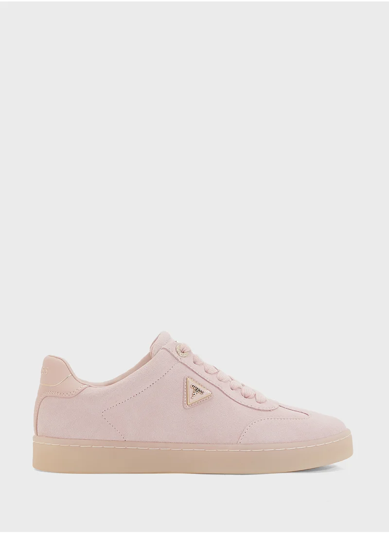 GUESS Logo Detailed Lace Up Low Top Sneakers