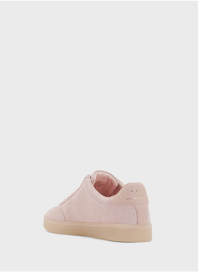 GUESS Logo Detailed Lace Up Low Top Sneakers