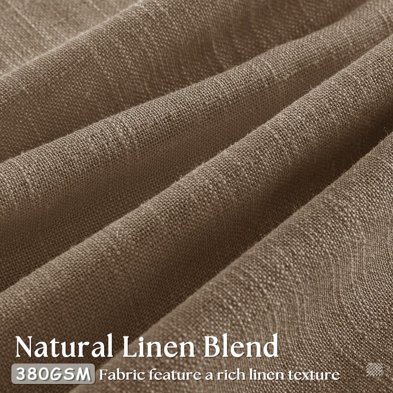 TWODRAPES Dutch Cocoa Linen Curtains 102 Inches Long Living Room Pinch Pleated Drape with Hooks Rings for Track System Light Filtering 102 Inch Curtain for Bedroom Sliding Patio Door 2 Panels Brown - Image 3