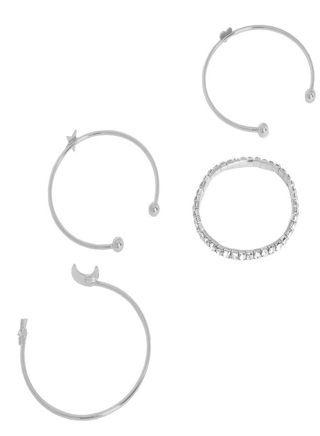 Joker & Witch Womens Magic Trick Set Of 4 Silver Bracelets - Image 2