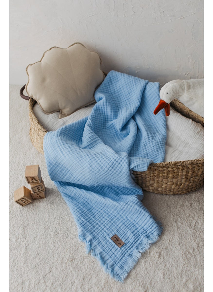 100% Cotton Baby Blue Muslin 4-layer Muslin Baby & Child Muslin Blanket 100% Cotton 110X110CM - pzsku/Z6898847B27A6F87E13D7Z/45/_/1725791883/219f5f5c-d266-4710-a46c-0cce554bce27