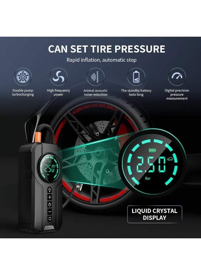 Denx DX414 6000 mAh portable car starter battery with built-in air blower - Image 3