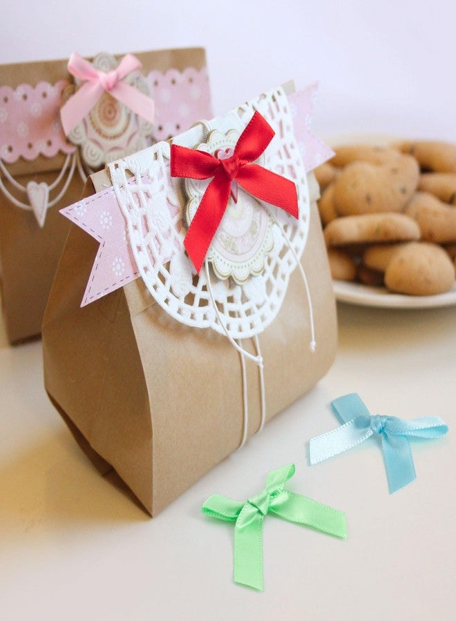 Mxxipp 70pcs Mini Ribbon Bows for Craft, Small Satin Ribbon Bow, Colorful Bowknot Sewing Accessories for Flowers Bakery Gift Wrapping Christmas Wedding Birthday Party Decoration- 7 Colors - Image 4