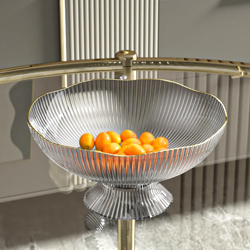 Fruit Bowl Drainage Modern Minimalist Snack Tray Silver Gray 