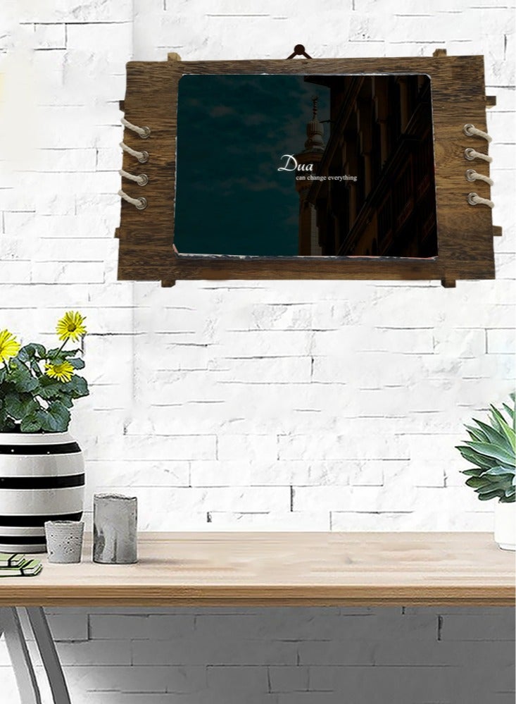 Service Zone Protective Printed White Rectangle Shape Marble Photo Frame for Table Top Dua Can Change Everything  - Image 2