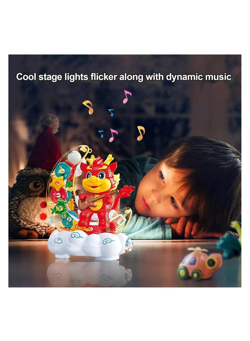 Toyland لعبة التنين الكهربائي مع تروس شفافة للأطفال تنين القمر عجلة عالمية موسيقى ضوء - Image 2