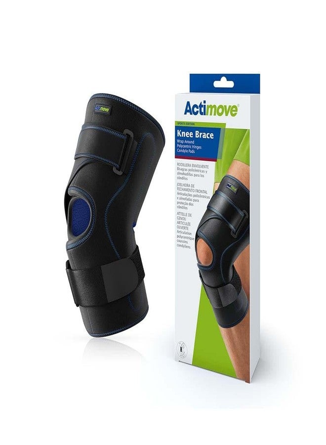 Actimove Sports Edition Knee Brace Wrap Around, Polycentric Hinges, Condyle Pads | Left & Right Compatible Knee Support for Meniscus Tear, Pain, ACL, MCL, Injury Recovery | Men & Women, Black, - Image 1