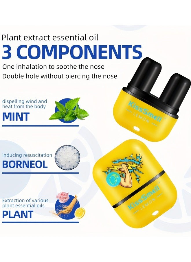 KissSmell - 1pc Portable Aromatherapy Nasal Inhaler Personal Diffuser Sniffer Stick With Essential Oils Refreshing Menthol for Stress Anxiety Relief Soothes Comforts Boosts Focus - Image 1