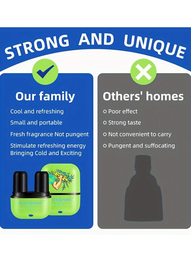 KissSmell - 1pc Portable Aromatherapy Nasal Inhaler Personal Diffuser Sniffer Stick With Essential Oils Refreshing Menthol for Stress Anxiety Relief Soothes Comforts Boosts Focus - Image 1