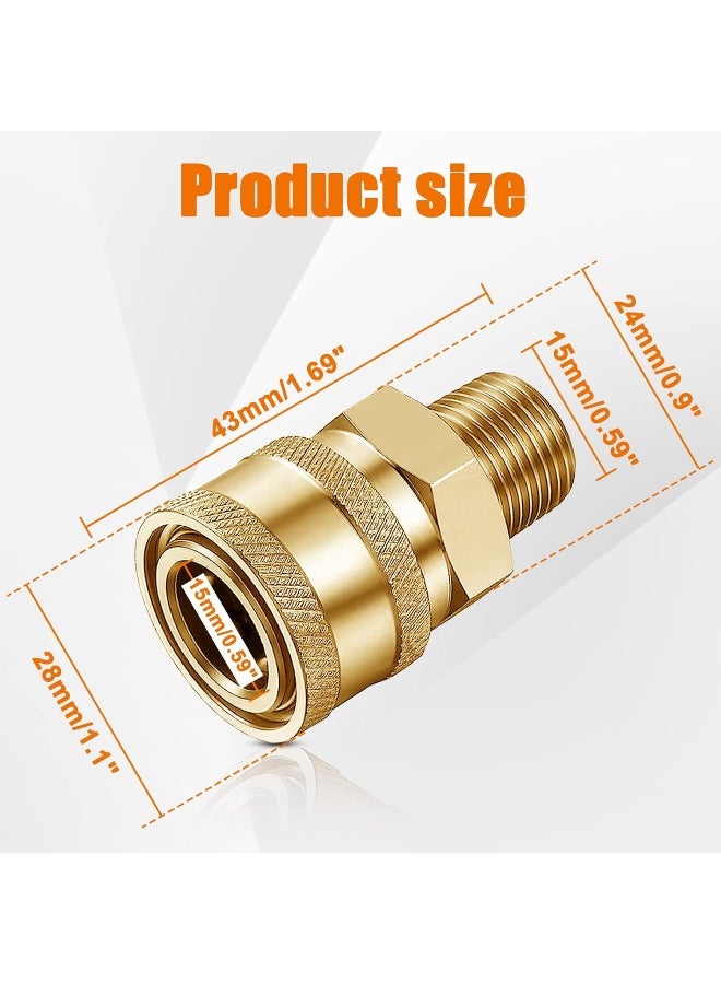CLIO 3/8 Npt Quick Connect Fittings - 2 Pieces 3/8 Inch Male Pressure Washer Quick Connect Fittings Quality Pressure Washer Quick Connect Kit - Image 2