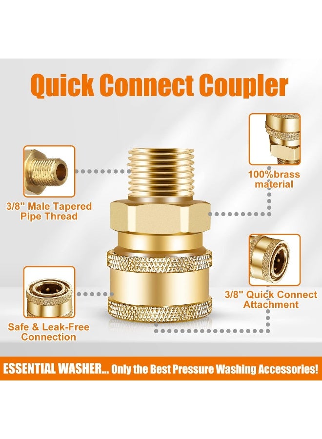 CLIO 3/8 Npt Quick Connect Fittings - 2 Pieces 3/8 Inch Male Pressure Washer Quick Connect Fittings Quality Pressure Washer Quick Connect Kit - Image 3