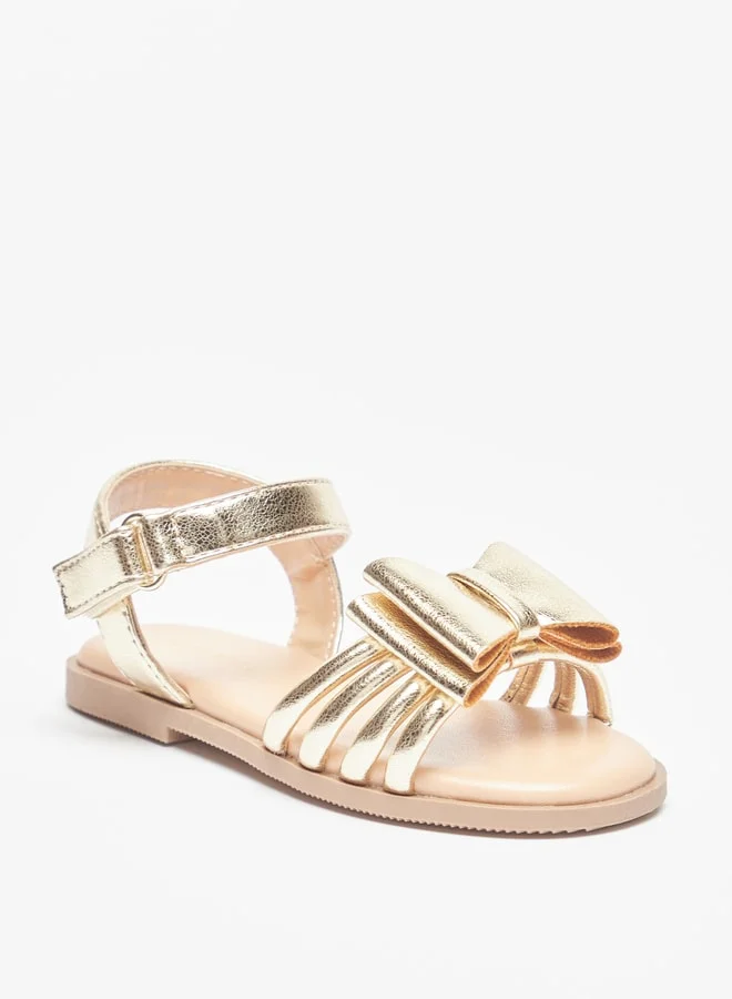 فلورا بيلا من شو إكسبرس Girl's Bow Accent Sandals with Hook and Loop Closure Ramadan Collection