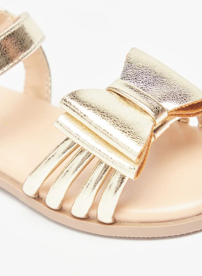 فلورا بيلا من شو إكسبرس Girl's Bow Accent Sandals with Hook and Loop Closure Ramadan Collection