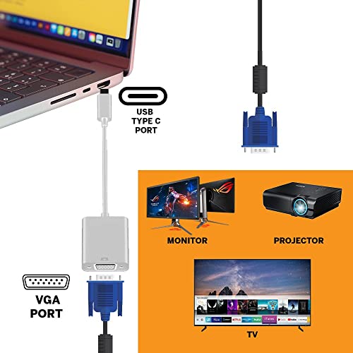 7-Seven USB 3.1 Type C to Vga Female Convertor|Adapter|Cable and Compatible with MacBook Pro,Mac mini,Ipad Pro,Surface Book,Chromebook Pixel,Dell Xps 13,Galaxy Mobile S20 & S10 and Many More - Image 5