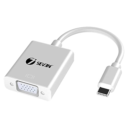 7-Seven USB 3.1 Type C to Vga Female Convertor|Adapter|Cable and Compatible with MacBook Pro,Mac mini,Ipad Pro,Surface Book,Chromebook Pixel,Dell Xps 13,Galaxy Mobile S20 & S10 and Many More - Image 1