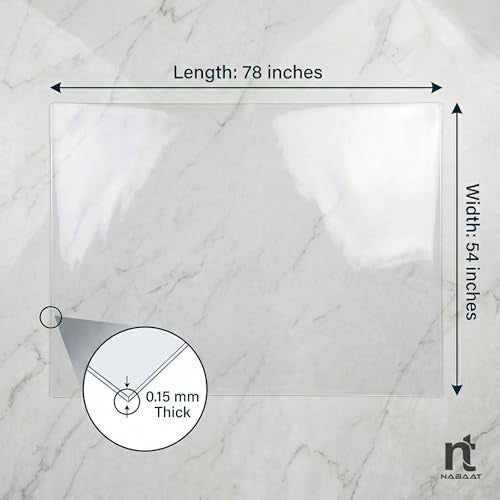 NABAAT Premium Dining Table Cover for 6 Seater Thick Waterproof Cloth, Transparent Center Table Cover for Home Decor Durable - Transparent (78 X 54 inch (6 Seater)) - Image 5