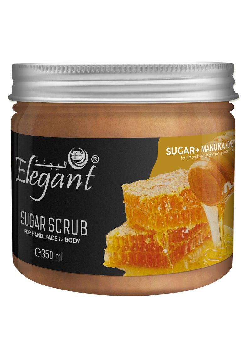 Elegant Elegant Nourishing Sugar Scrub – 350 gm – Sugar + Manuka Honey - Image 2